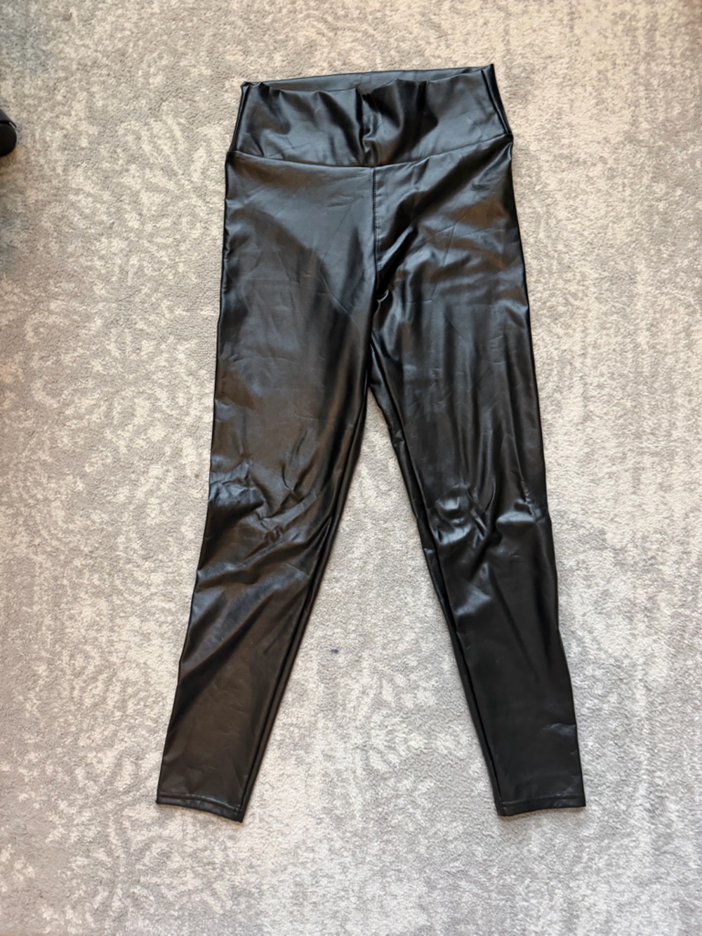 High-Waisted Black Faux Leather Leggings